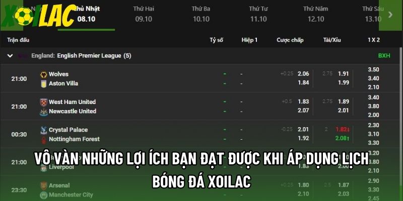 Vô vàn những lợi ích bạn đạt được khi áp dụng lịch bóng đá Xoilac